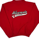 Wisconsin Badgers Logo Athletics College Sweatshirt - Large Red Cotton