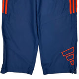 Three Stripes Adidas Track Pants - Large Blue Polyester