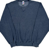 90s Blank Russell Athletic Sweatshirt - XL Blue Cotton Blend