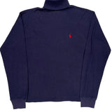 Ralph Lauren Roll Neck Long Sleeve T-Shirt - Large Navy Cotton