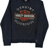 Harley Davidson Graphic Long Sleeve T-Shirt - Medium Black Cotton