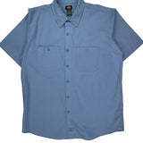Dickies Short Sleeve Shirt - XL Blue Polyester Blend