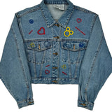 Mickey Mouse Disney Cartoon Denim Jacket - XL Blue Cotton