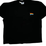 Rainbow Flag Embroidery Lee T-Shirt - 3XL Black Cotton