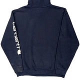 Carhartt Spellout Hoodie - Large Navy Cotton