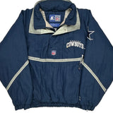 Dallas Cowboys Starter Football Windbreaker - Large Navy Nylon