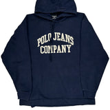 Ralph Lauren Spellout Hoodie - Medium Navy Cotton Blend