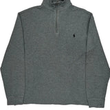 Polo By Ralph Lauren 1/4 Zip - Large Gray Cotton