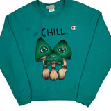 Reverse Weave Champion Graphic Sweatshirt - Medium Green Cotton