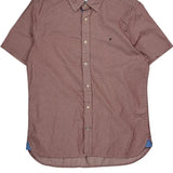 Tommy Hilfiger Slim Fit Short Sleeve Shirt - Medium Red Cotton
