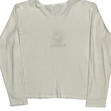 Mickey Mouse Disney Cartoon Long Sleeve T-Shirt - Large White Cotton