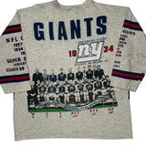 New York Giants Long Gone Single Stitch Long Sleeve T-Shirt - XL Grey Cotton
