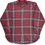 Tommy Hilfiger Checked Flannel Shirt - Medium Red Cotton