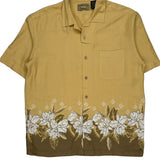Natural Issue Floral Hawaiian Shirt - Medium Brown Viscose