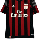 Ac Milan 2015/16 Adidas Home Football Shirt - Small Black Polyester