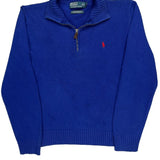 Polo By Ralph Lauren 1/4 Zip - Medium Blue Cotton