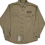 Prescott Tank Lines Carhartt Shirt - XL Khaki Cotton Blend