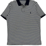 Polo By Ralph Lauren Striped Polo Shirt - Large Black & White Cotton