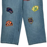 Various City Patches Unbranded Hip Hop Jeans - 38W 34L Blue Cotton