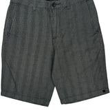 Quiksilver Pinstripe Shorts - 32W 10L Grey Cotton Blend