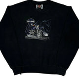 Midnight Rider Harley Davidson Graphic Sweatshirt - Large Black Cotton