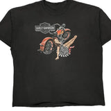 Steve Drane Harley Davidson Graphic T-Shirt - XL Black Cotton