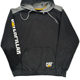 Caterpillar Cat Spellout Hoodie - XL Grey Cotton