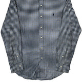 Slim Fit Polo By Ralph Lauren Checked Shirt - Medium Blue Cotton