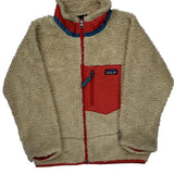 Age 5-6 Patagonia Contrast Stitch Fleece - XS Cream Polyester