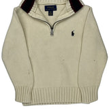 Age 4 Polo By Ralph Lauren 1/4 Zip - XS Cream Cotton