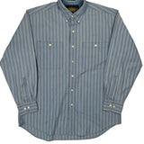 Ralph Lauren Striped Shirt - Large Blue Cotton