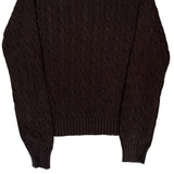Ralph Lauren Cable Knit Sweater - Large Brown Cotton