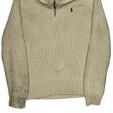 Polo By Ralph Lauren 1/4 Zip - Small Cream Cotton