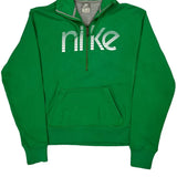 Nike Spellout Hoodie - Large Green Cotton