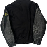 Fire Department Cz Graphic Varsity Jacket - Small Black Nylon