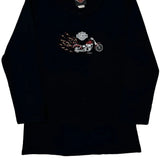 Daytona Beach, Fl Harley Davidson Graphic Long Sleeve T-Shirt - Large Black Cotton