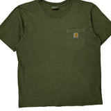 Carhartt T-Shirt - Large Green Cotton