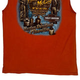 Hatfield And Mccoy Feud Harley Davidson Graphic Tank Top - Large Orange Cotton