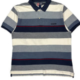 Chaps Ralph Lauren Striped Polo Shirt - 2XL Blue Cotton