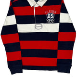 Age 6-7 Tommy Hilfiger Striped Rugby Shirt - Small Navy Cotton
