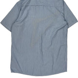 Rush Red Kap Striped Short Sleeve Shirt - Medium Blue Polyester Blend