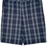 Dickies Checked Shorts - 38W 11L Gray Cotton Blend