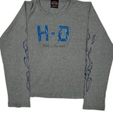 Anvil Graphic Long Sleeve T-Shirt - Medium Grey Cotton Blend