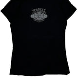 Looney Tunes Harley Davidson Cartoon T-Shirt - Small Black Cotton