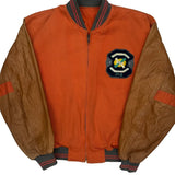 Number 1 Unbranded Graphic Varsity Jacket - Medium Brown Cotton