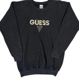 Made In USA Guess Spellout Sweatshirt - XL Black Cotton