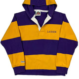 Barbarian Striped Rugby Shirt - Small Yellow Cotton