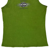 Harley Davidson Graphic Tank Top - Large Green Cotton