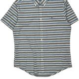 Tommy Hilfiger Striped Short Sleeve Shirt - Large Blue Cotton