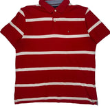 Tommy Hilfiger Striped Polo Shirt - XL Red Cotton